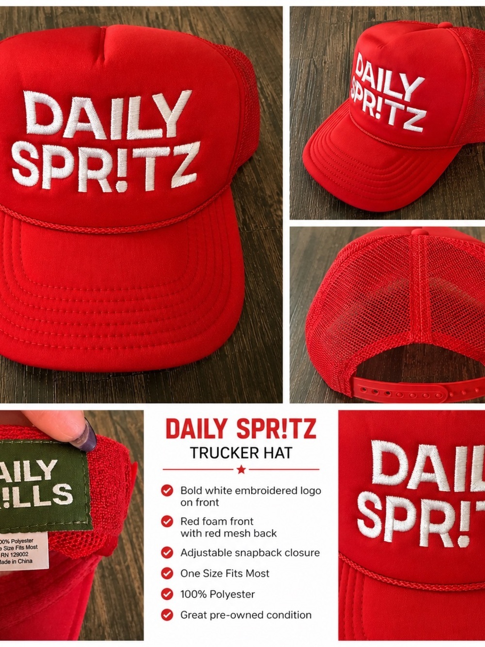 Red Trucker Hat for Kids